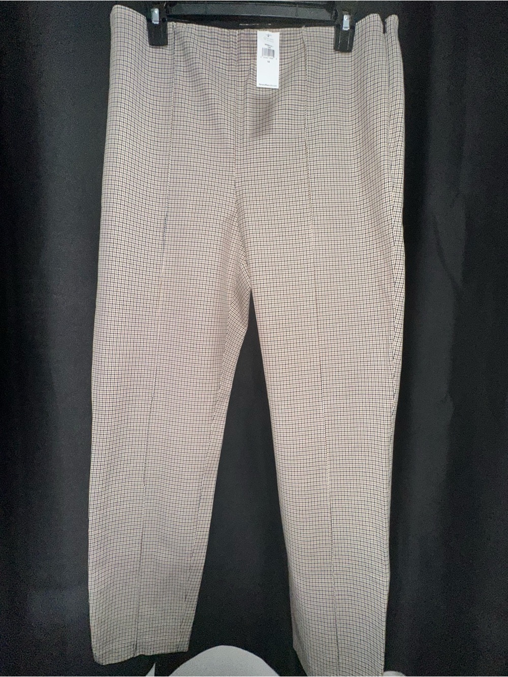 Banana Republic NWT Tan Black Houndstooth Sloan Skinny Pants Side Zip 14